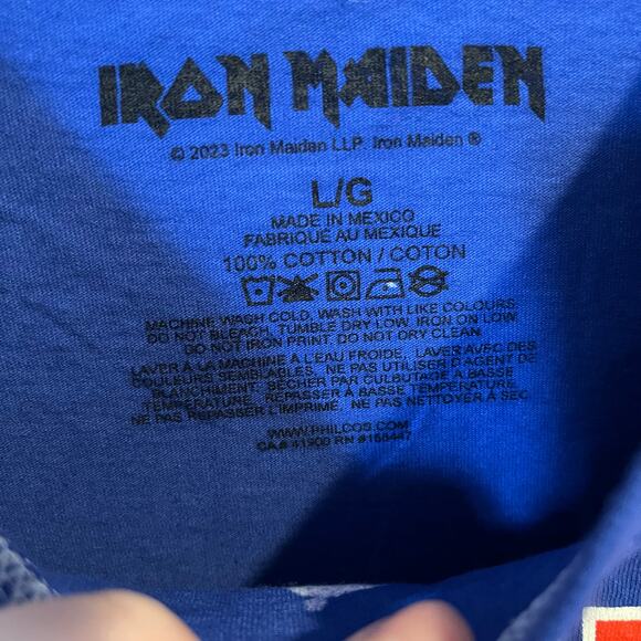 Iron Maiden Trooper Beer Graphic T-Shirt Blue White Large NWOT - Picture 3 of 6